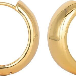 Gold Chunky Hoop Earrings Women Trendy 18K Gold Plated Small Thick Hoop Jewelry